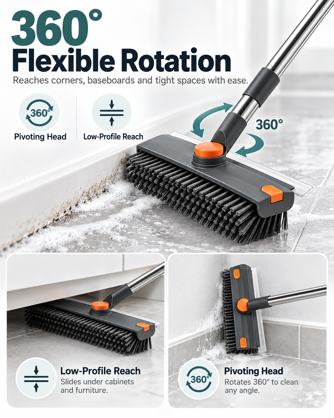 Mr. Clean 360 degree rotating brush head for corners and tight spaces